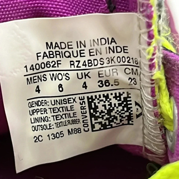 Converse women’s low top sneakers shoes black purple double tongue 6 140062F Y2K - Picture 8 of 10